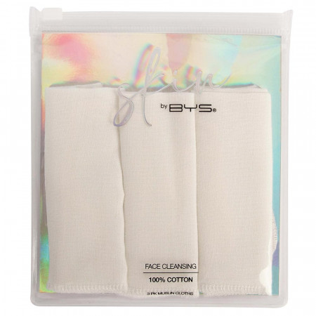BYS Face Cleansing Muslin Cloth x3